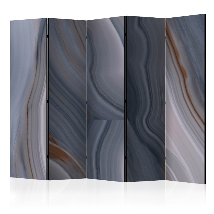 Room Separator Sea Current II (5-piece) - abstraction in browns and grays 124319