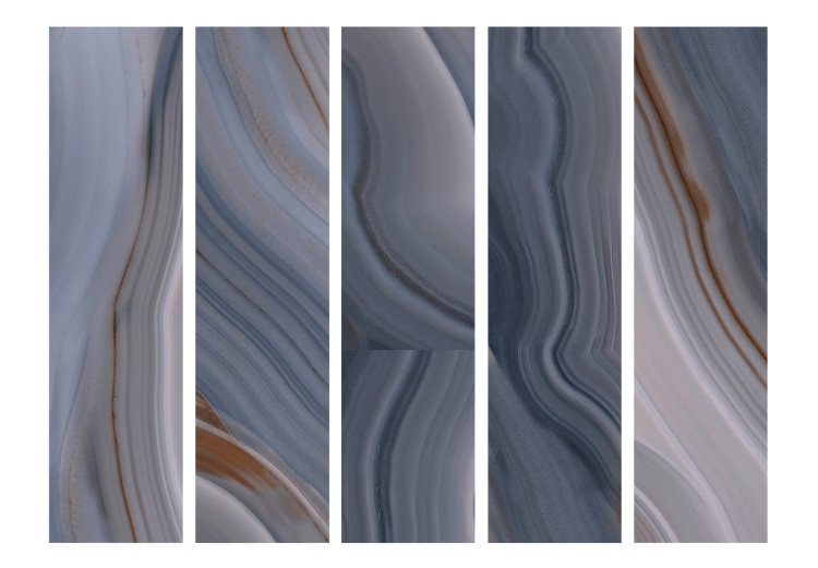 Room Separator Sea Current II (5-piece) - abstraction in browns and grays 124319 additionalImage 3