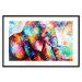 Wall Poster Elephant's Gaze - abstract colorful animal on a multicolored background 127319 additionalThumb 15