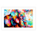 Wall Poster Elephant's Gaze - abstract colorful animal on a multicolored background 127319 additionalThumb 19