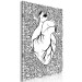 Canvas Art Print Anatomical heart contours - abstract with black drawings on background 127819 additionalThumb 2