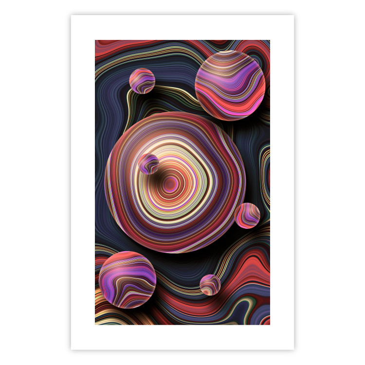 Poster Drops of Fantasy - abstract composition of colorful spheres with waves 128019 additionalImage 25