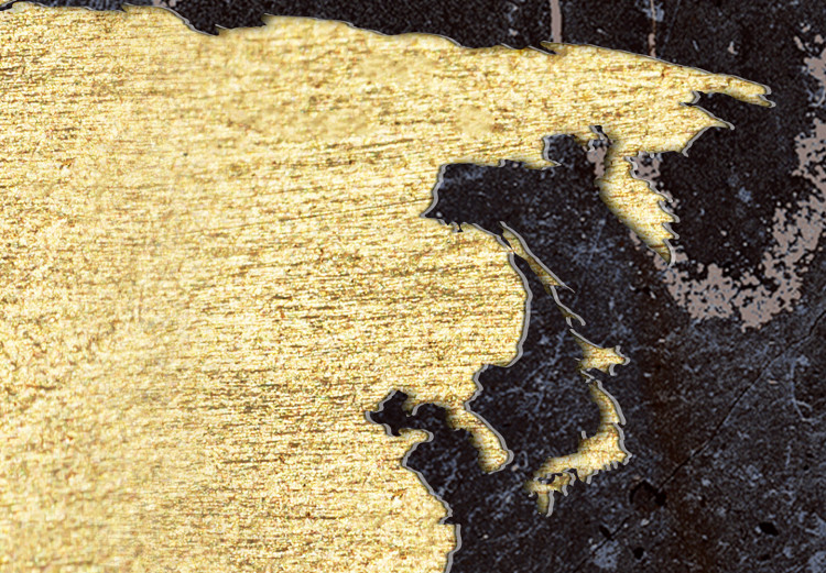 Canvas Print Golden World (1-part) wide - world map on a dark texture 128819 additionalImage 4