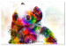 Canvas Little Panda (1-part) wide - abstract colorful bear 129119