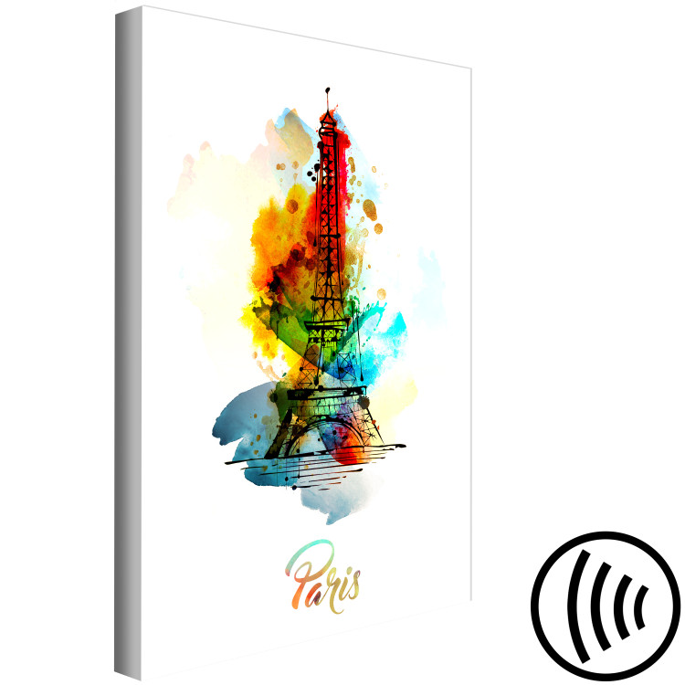 Canvas Colorful Paris (1-part) vertical - abstract tower with inscriptions 129319 additionalImage 6