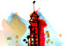Canvas Colorful Paris (1-part) vertical - abstract tower with inscriptions 129319 additionalThumb 5