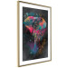 Wall Poster Colorful Safari - multicolored elephant in a watercolor motif on a black background 130519 additionalThumb 5