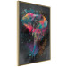 Wall Poster Colorful Safari - multicolored elephant in a watercolor motif on a black background 130519 additionalThumb 12