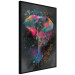 Wall Poster Colorful Safari - multicolored elephant in a watercolor motif on a black background 130519 additionalThumb 8