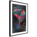Wall Poster Colorful Safari - multicolored elephant in a watercolor motif on a black background 130519 additionalThumb 2
