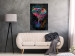Wall Poster Colorful Safari - multicolored elephant in a watercolor motif on a black background 130519 additionalThumb 4