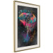 Wall Poster Colorful Safari - multicolored elephant in a watercolor motif on a black background 130519 additionalThumb 3