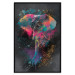 Wall Poster Colorful Safari - multicolored elephant in a watercolor motif on a black background 130519 additionalThumb 16