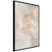Poster Blossoming Scent - white line art of a flower on an abstract beige background 130819 additionalThumb 11