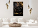 Canvas Art Print Jungle Scent (1-piece) Vertical - golden abstract with inscriptions 131619 additionalThumb 3