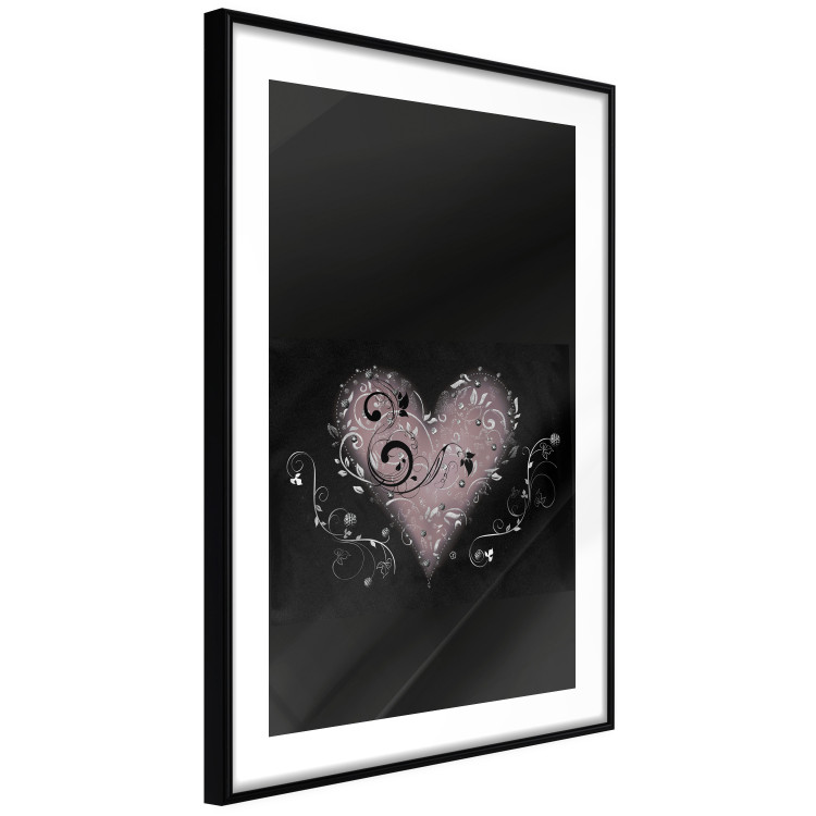 Poster For a Friend - heart in a light composition of ornaments on a black background 131919 additionalImage 6