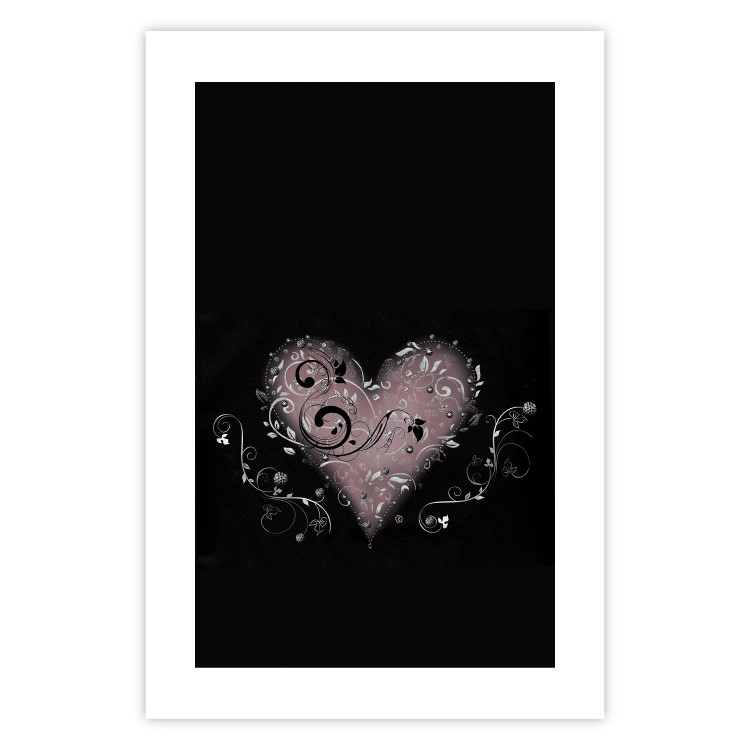 Poster For a Friend - heart in a light composition of ornaments on a black background 131919 additionalImage 19