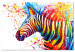 Canvas Art Print Zebra (1-piece) Wide - futuristic multi-colored animal 132019