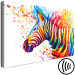 Canvas Art Print Zebra (1-piece) Wide - futuristic multi-colored animal 132019 additionalThumb 6