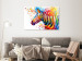 Canvas Art Print Zebra (1-piece) Wide - futuristic multi-colored animal 132019 additionalThumb 3