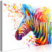Canvas Art Print Zebra (1-piece) Wide - futuristic multi-colored animal 132019 additionalThumb 2