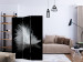 Room Divider Screen White Feather (3-piece) - white bird feather on a black background 132619 additionalThumb 4