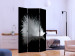Room Divider Screen White Feather (3-piece) - white bird feather on a black background 132619 additionalThumb 2