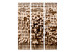Room Divider Screen Stick Puzzle (3-piece) - brown mosaic in 3D form 133019 additionalThumb 3