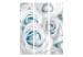 Room Divider Silk Rose (Turquoise) (3-piece) - composition with white flowers 133119 additionalThumb 3
