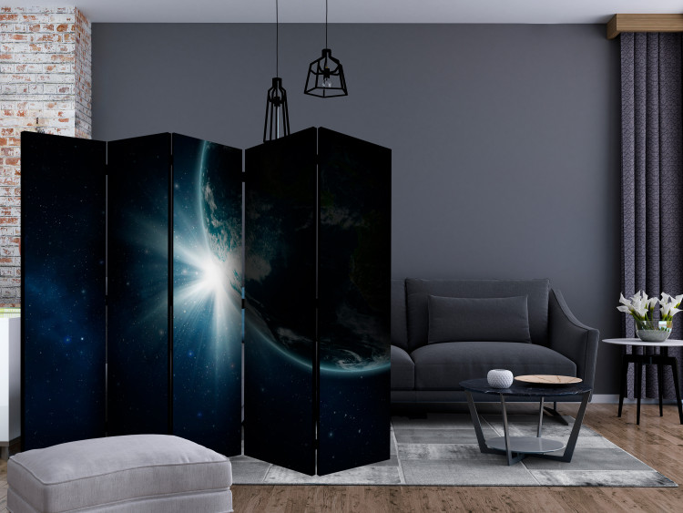 Room Divider Earth II (5-piece) - landscape of the blue planet against cosmos background 133219 additionalImage 4