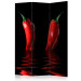 Room Divider Screen Chili Pepper (3-piece) - three fiery vegetables submerged in water 133319