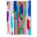 Room Separator Clash of Colors (3-piece) - gray background and multicolored paint splashes 133519