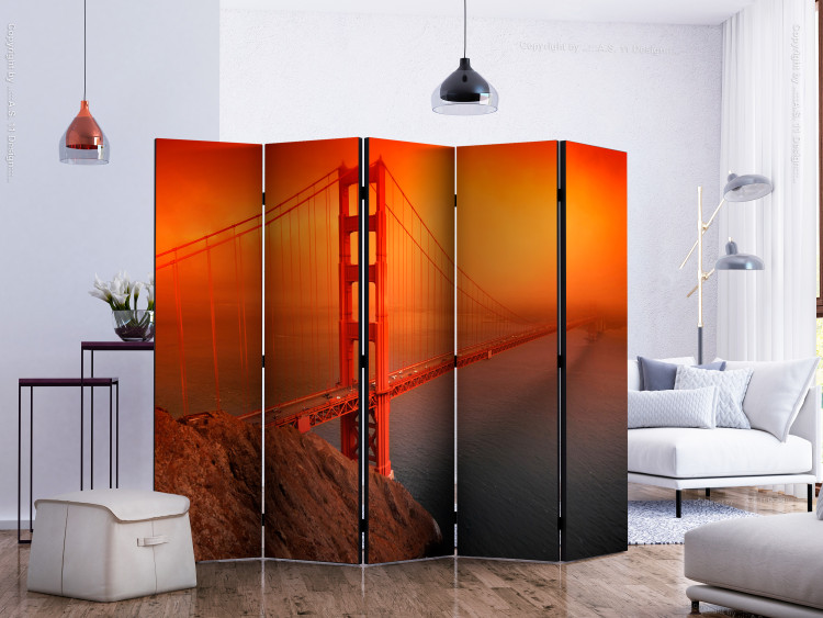 Room Divider Screen Golden Gate Bridge II - architecture of a large red bridge over the ocean 133719 additionalImage 2