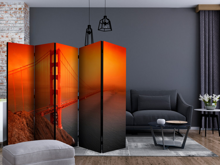 Room Divider Screen Golden Gate Bridge II - architecture of a large red bridge over the ocean 133719 additionalImage 4