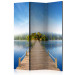 Folding Screen Mysterious Island - landscape of a wooden bridge leading to an island 134119