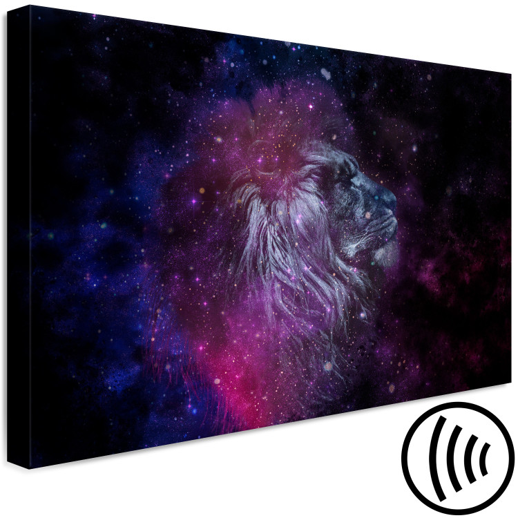 Canvas Print Lion on starry sky - modern abstraction in dark colours 134219 additionalImage 6
