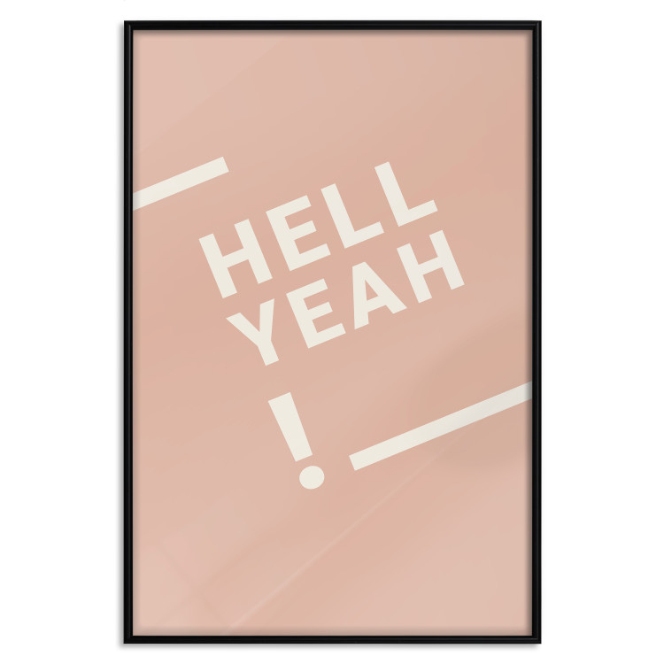 Wall Poster Hell Yeah! - white English texts on a light pastel background 135619 additionalImage 5