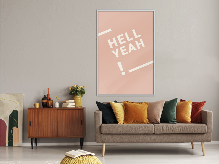 Wall Poster Hell Yeah! - white English texts on a light pastel background 135619 additionalImage 19