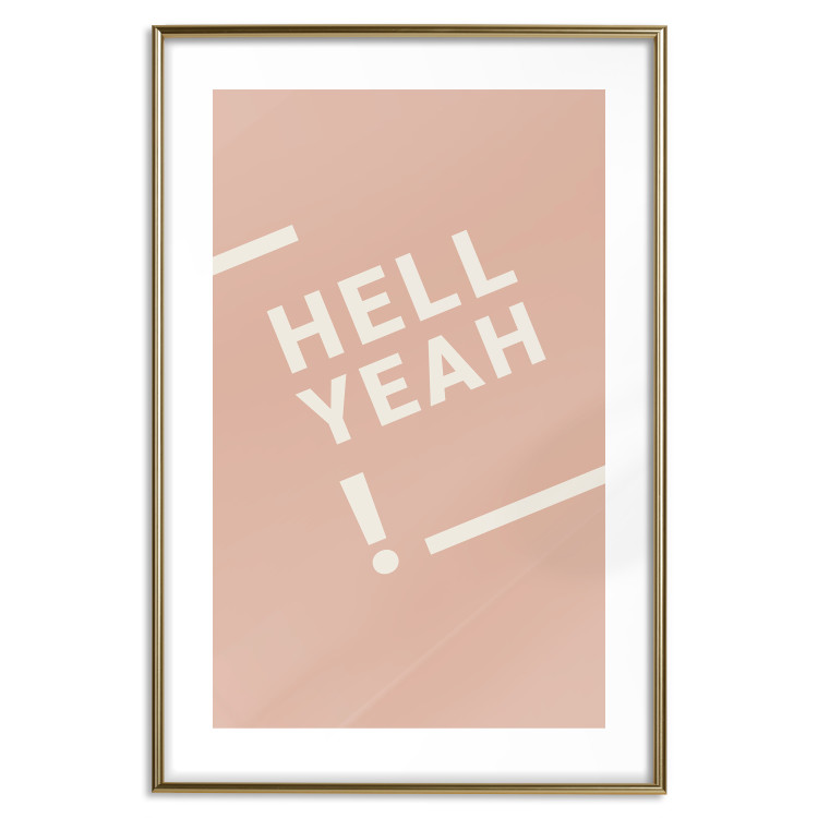 Wall Poster Hell Yeah! - white English texts on a light pastel background 135619 additionalImage 3