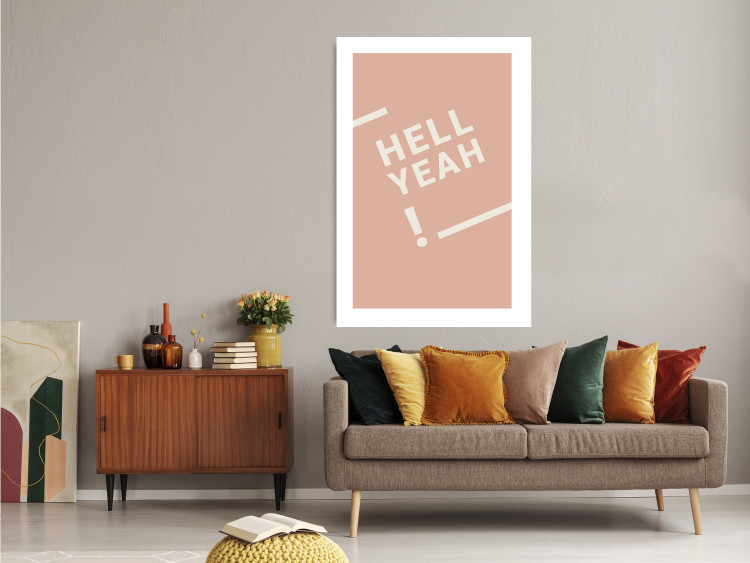Wall Poster Hell Yeah! - white English texts on a light pastel background 135619 additionalImage 13