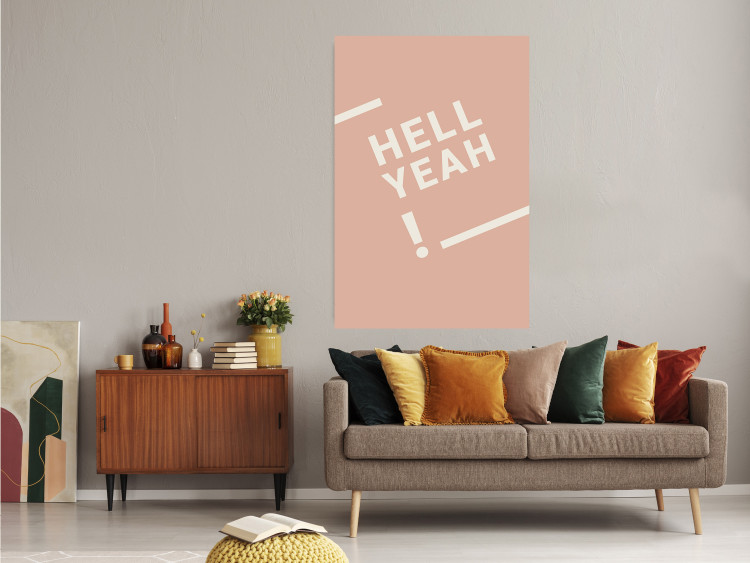 Wall Poster Hell Yeah! - white English texts on a light pastel background 135619 additionalImage 7