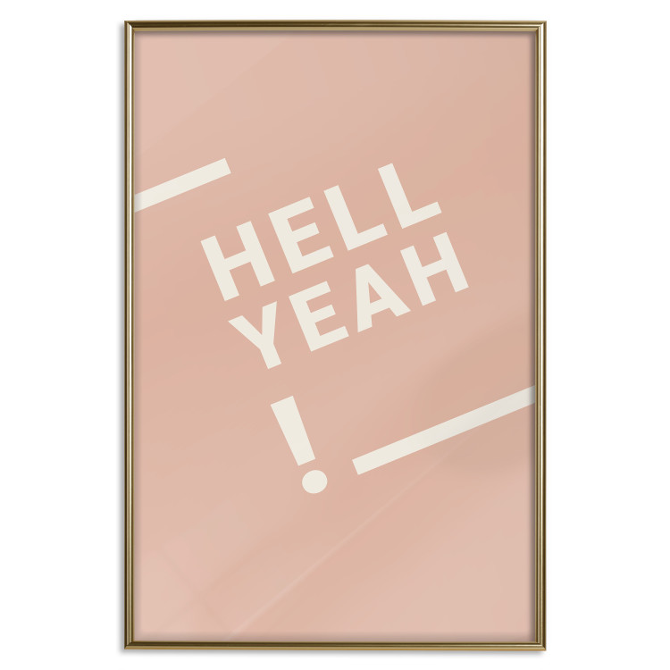 Wall Poster Hell Yeah! - white English texts on a light pastel background 135619 additionalImage 6