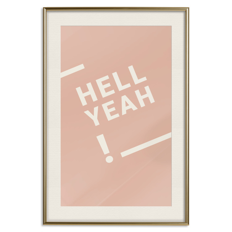 Wall Poster Hell Yeah! - white English texts on a light pastel background 135619 additionalImage 3