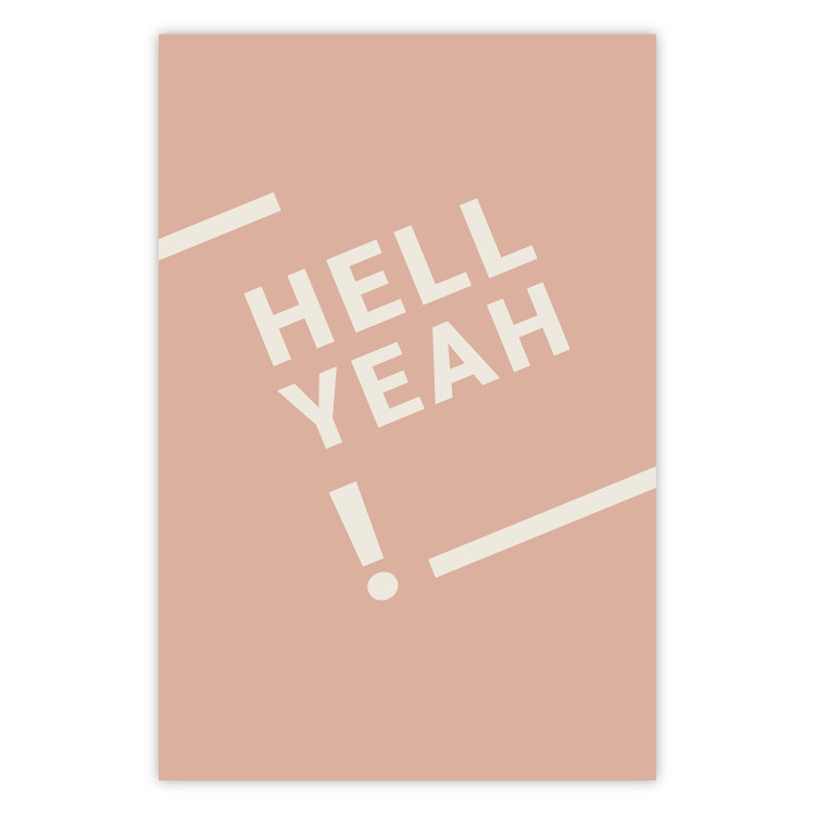 Wall Poster Hell Yeah! - white English texts on a light pastel background 135619