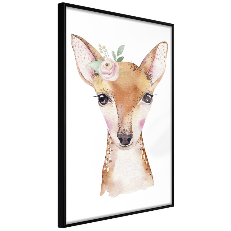 Wall Poster Little Deer - funny portrait of an animal on a white contrasting background 135719 additionalImage 25