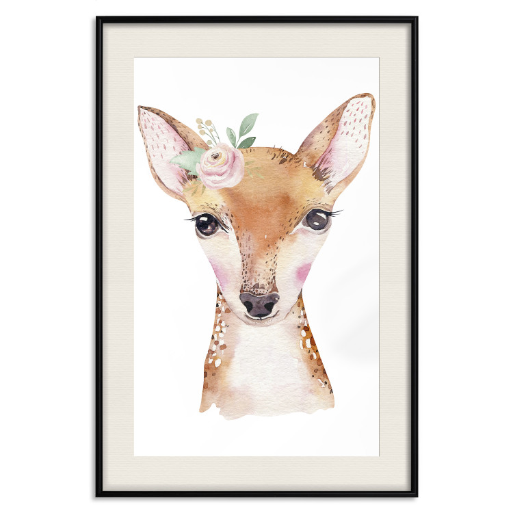 Wall Poster Little Deer - funny portrait of an animal on a white contrasting background 135719 additionalImage 21