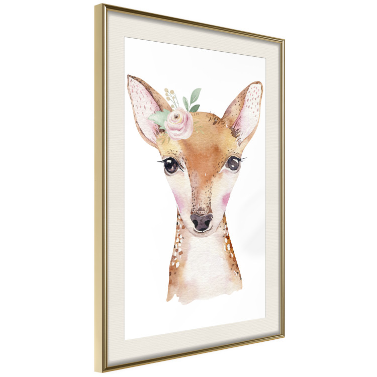 Wall Poster Little Deer - funny portrait of an animal on a white contrasting background 135719 additionalImage 14