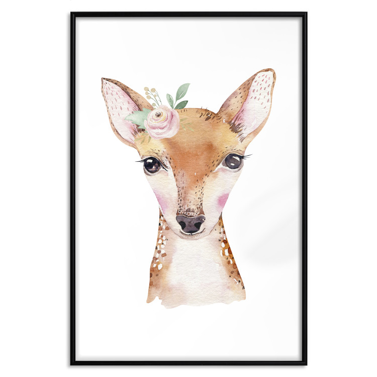 Wall Poster Little Deer - funny portrait of an animal on a white contrasting background 135719 additionalImage 23