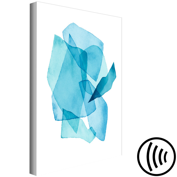 Canvas Art Print Blue shapes - stylized abstraction on watercolor on a white background 136019 additionalImage 6