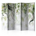 Folding Screen Carried by the Wind II (5-piece) - Delicate composition in leaves 136119